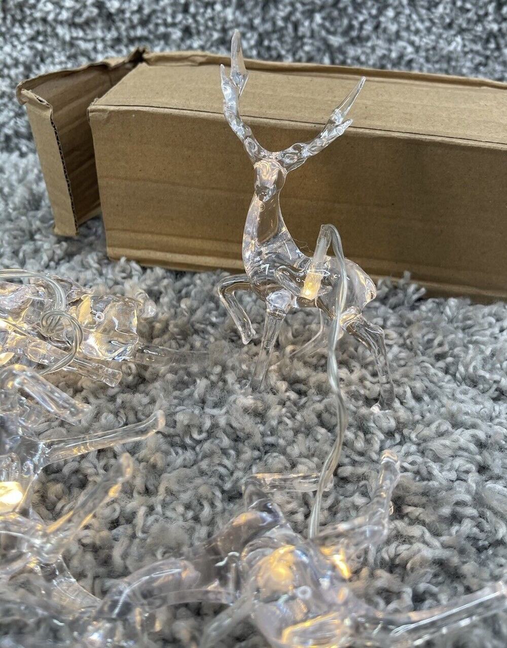 9x Christmas Reindeer Decoration Lights Up Interior Table Home Decor
